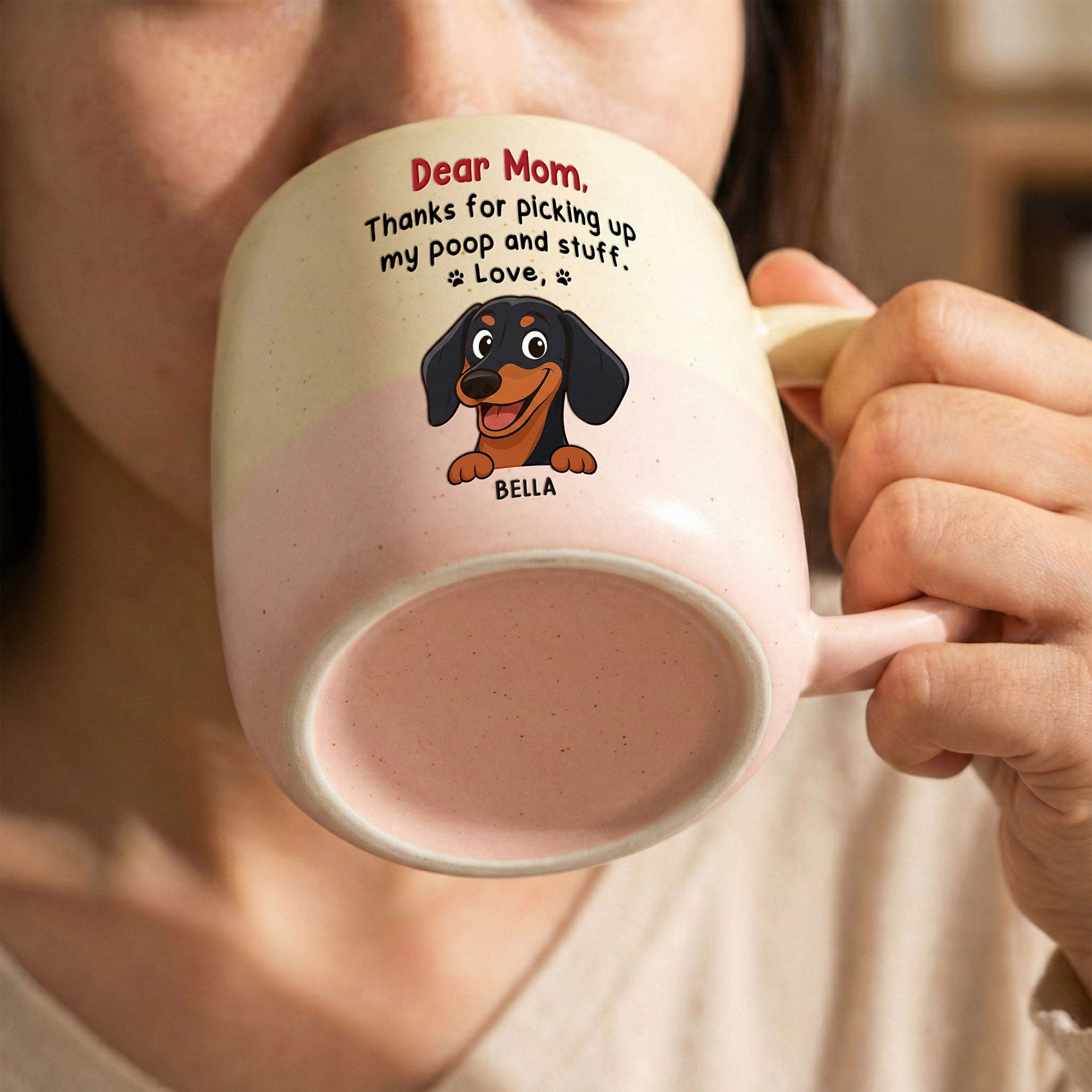 Thanks For Picking Up My Poop And Stuff - Personalized Two-Tone Mug
