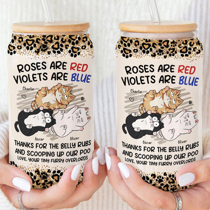 Thanks For The Belly Rubs - Personalized Clear Glass Cup