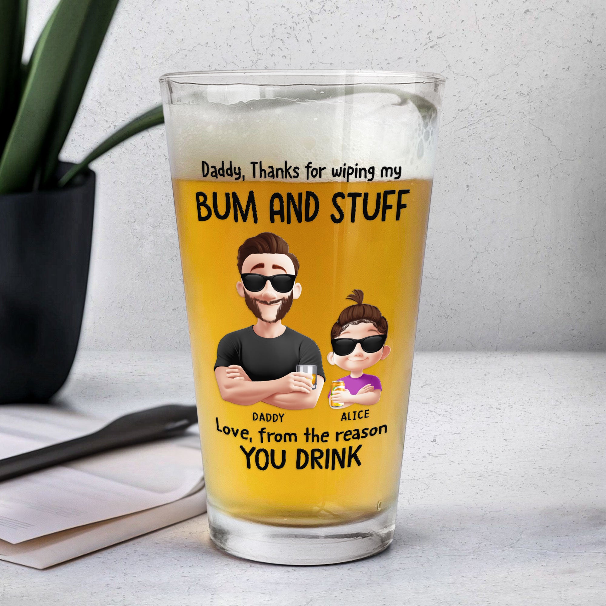 Thanks For Wiping My Stuff - Personalized Beer Glass