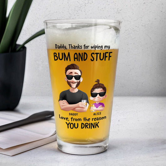 Thanks For Wiping My Stuff - Personalized Beer Glass