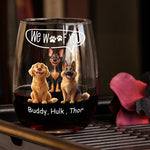 Thanks Mom I Woof You Dog Mom Gift - Personalized Stemless Wine Glass