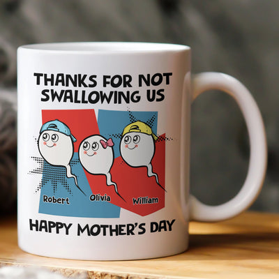 Thanks For Not Swallowing Us - Vintage Version - Personalized Mug