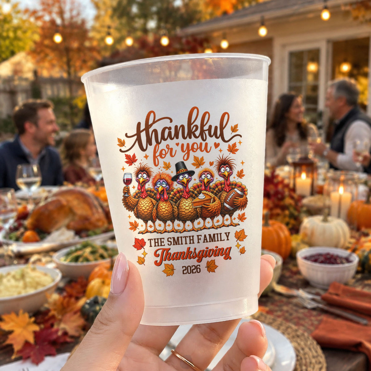 Thanksgiving-Party-Cups-Family,-Friendsgiving-Gobble-Funny-Turkey-Personalized-Cups-1
