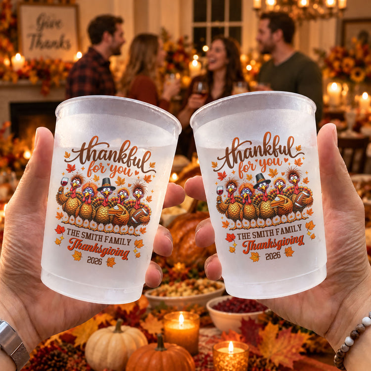 Thanksgiving-Party-Cups-Family,-Friendsgiving-Gobble-Funny-Turkey-Personalized-Cups-2