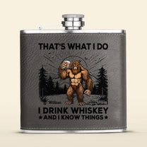 That'S What I Do - Personalized Leather Flask