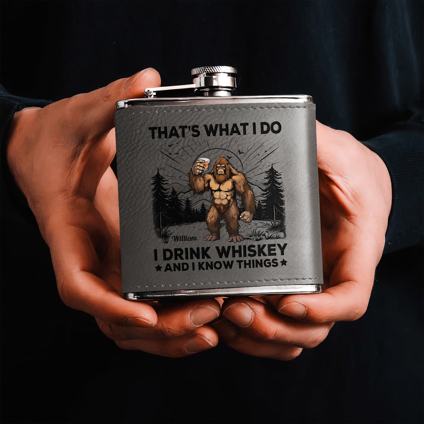 That'S What I Do - Personalized Leather Flask