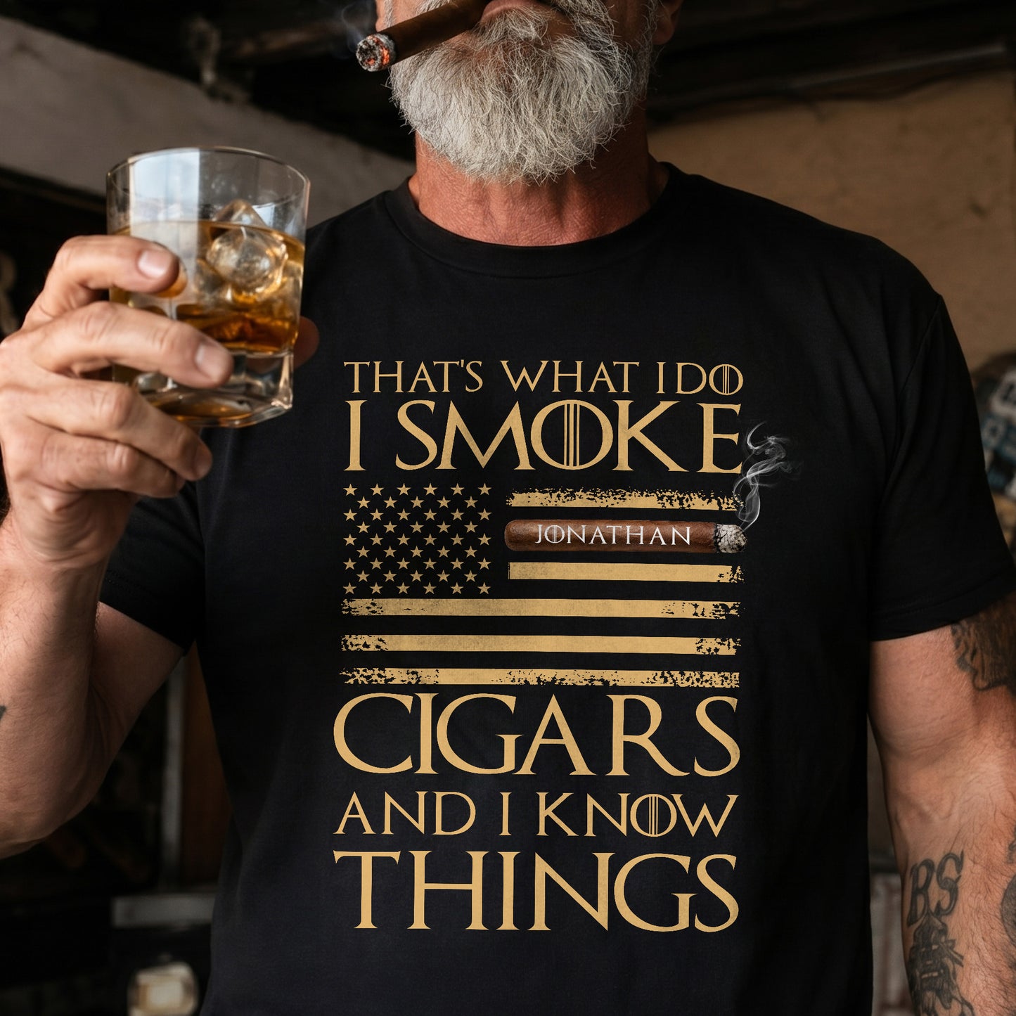 That's-What-I-Do-I-Smoke-Cigars-And-I-Know-Things-Personalized-Shirt-3