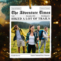 The Adventure Hiking Times Newspaper - Personalized Acrylic Photo Ornament