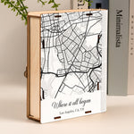 The Anniversary Times A Tale Of Two Hearts - Personalized Wooden Photo Book Box