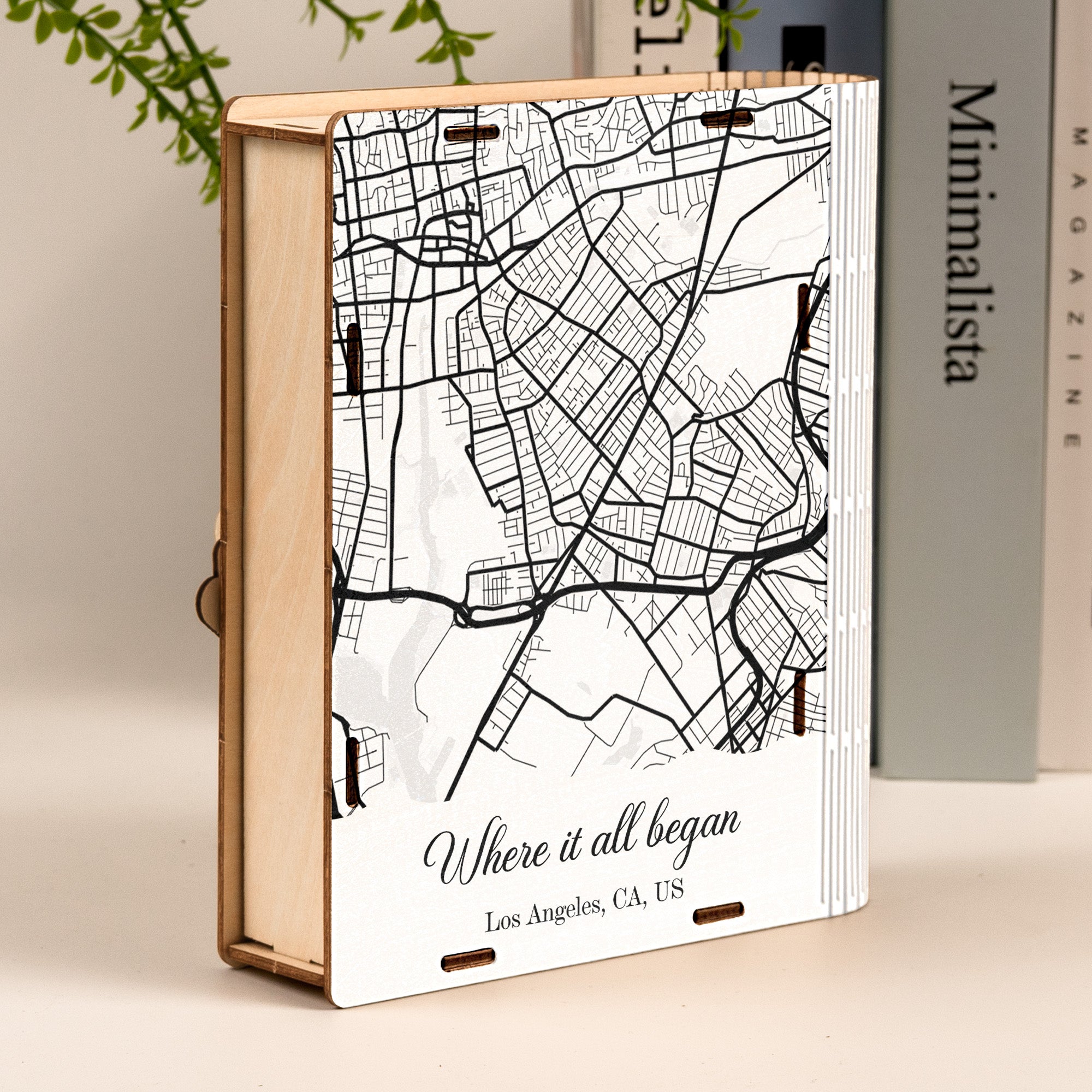 The Anniversary Times A Tale Of Two Hearts - Personalized Wooden Photo Book Box