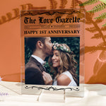 The Anniversary Times Newspaper - Personalized Acrylic Photo Plaque