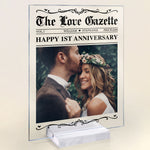 The Anniversary Times Newspaper - Personalized Acrylic Photo Plaque