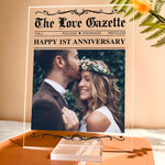 The Anniversary Times Newspaper - Personalized Acrylic Photo Plaque