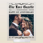 The Anniversary Times Newspaper - Personalized Acrylic Photo Plaque