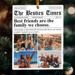 The BFF Times - Friendship Gifts Newspaper - Personalized Acrylic Photo Ornament - Gift For Friend