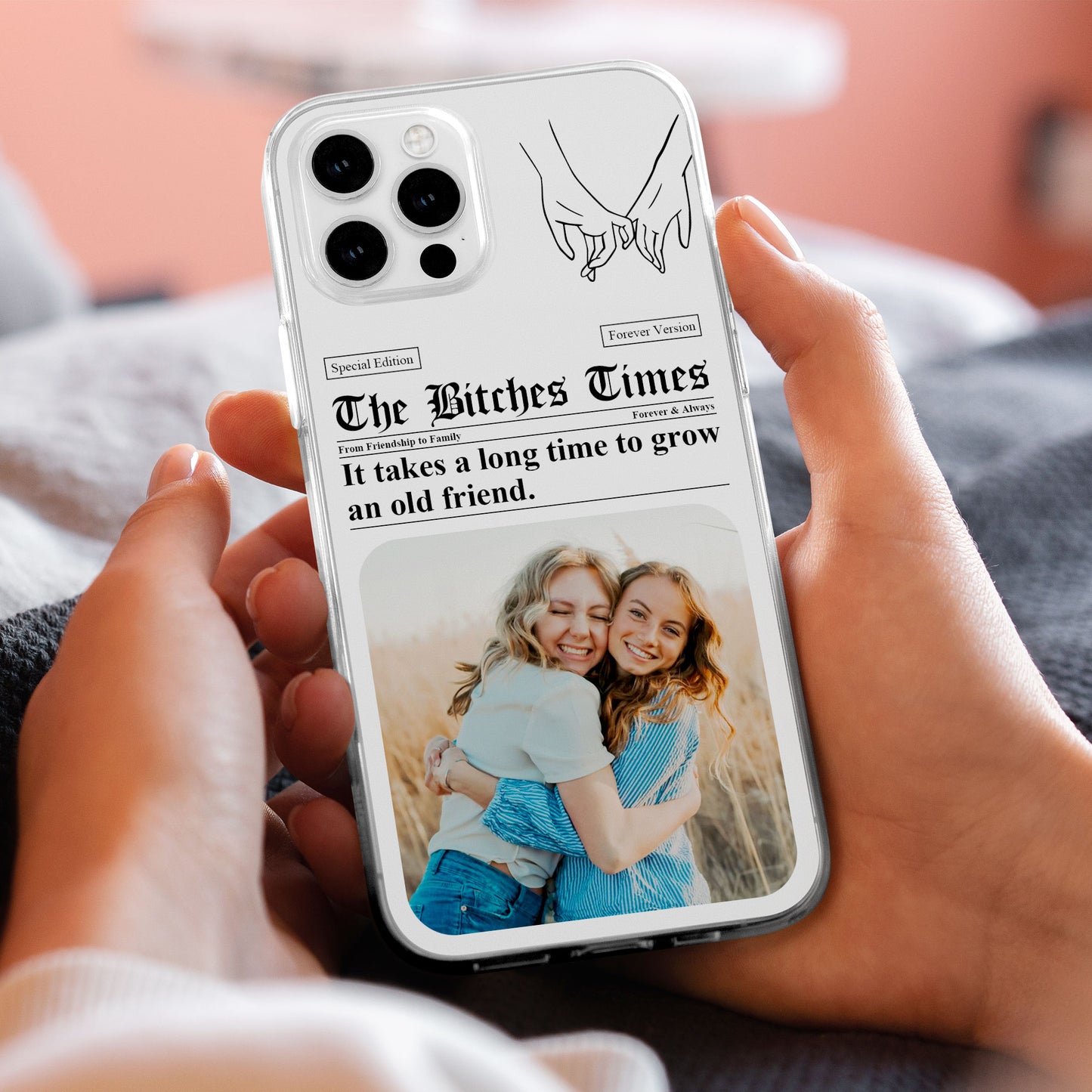 The B*Tches Times - Friendship Gifts - Custom Photo Collage - Personalized Photo Clear Phone Case