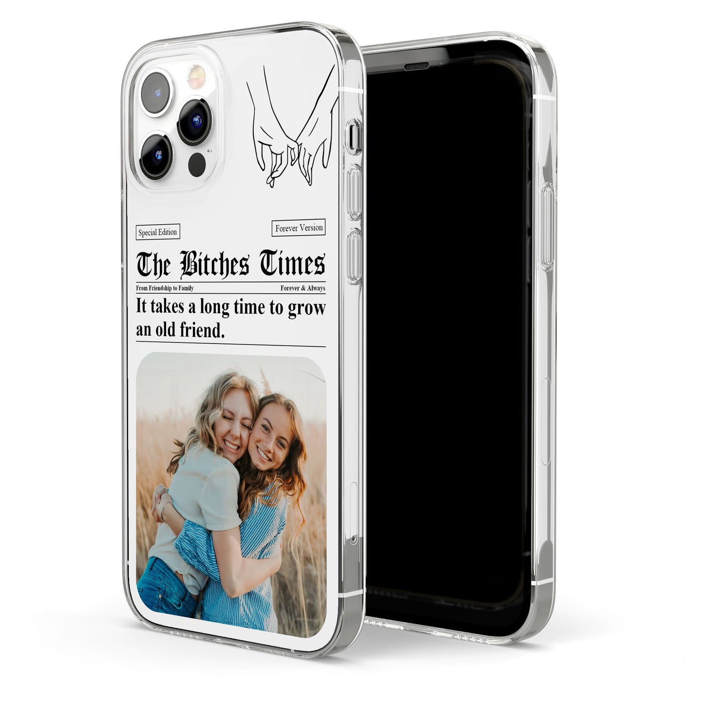 The B*Tches Times - Friendship Gifts - Custom Photo Collage - Personalized Photo Clear Phone Case