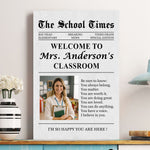 The Back To School Times Teacher Newspaper - Personalized Photo Poster/Canvas