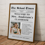 The Back To School Times Teacher Newspaper - Personalized Photo Poster/Canvas