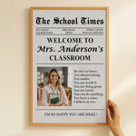 The Back To School Times Teacher Newspaper - Personalized Photo Poster/Canvas