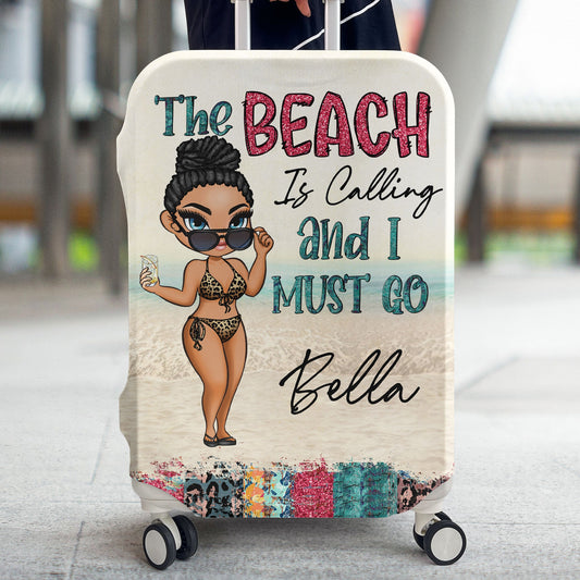 The Beach Is Calling Me - Personalized Luggage Cover