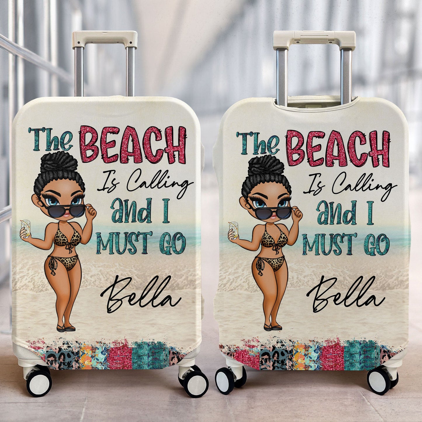 The Beach Is Calling Me - Personalized Luggage Cover