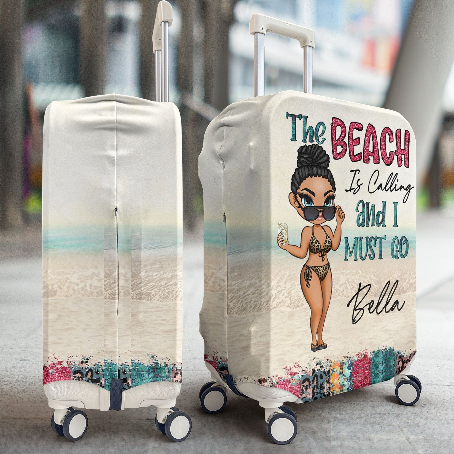 The Beach Is Calling Me - Personalized Luggage Cover