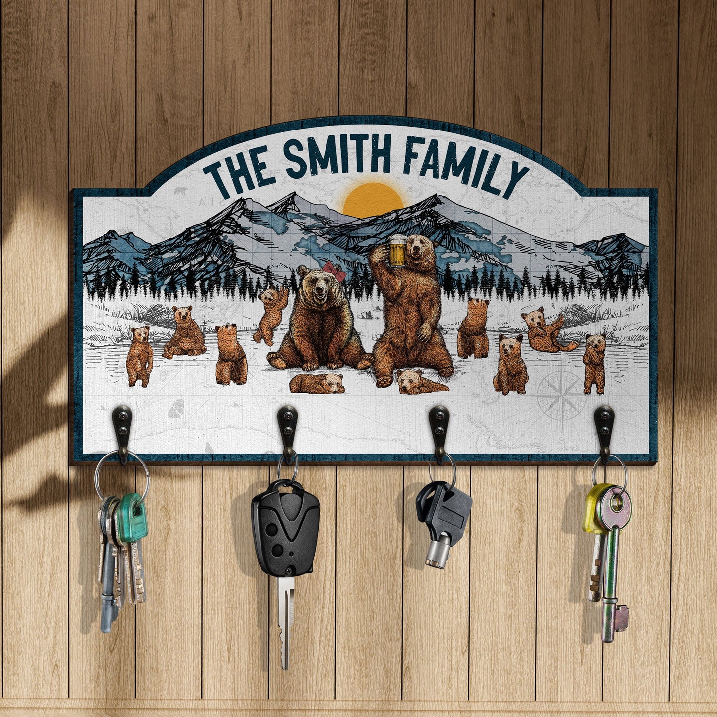 The Bear Family - Personalized Custom Key Holder