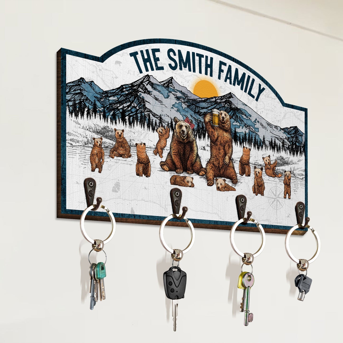 The Bear Family - Personalized Custom Key Holder