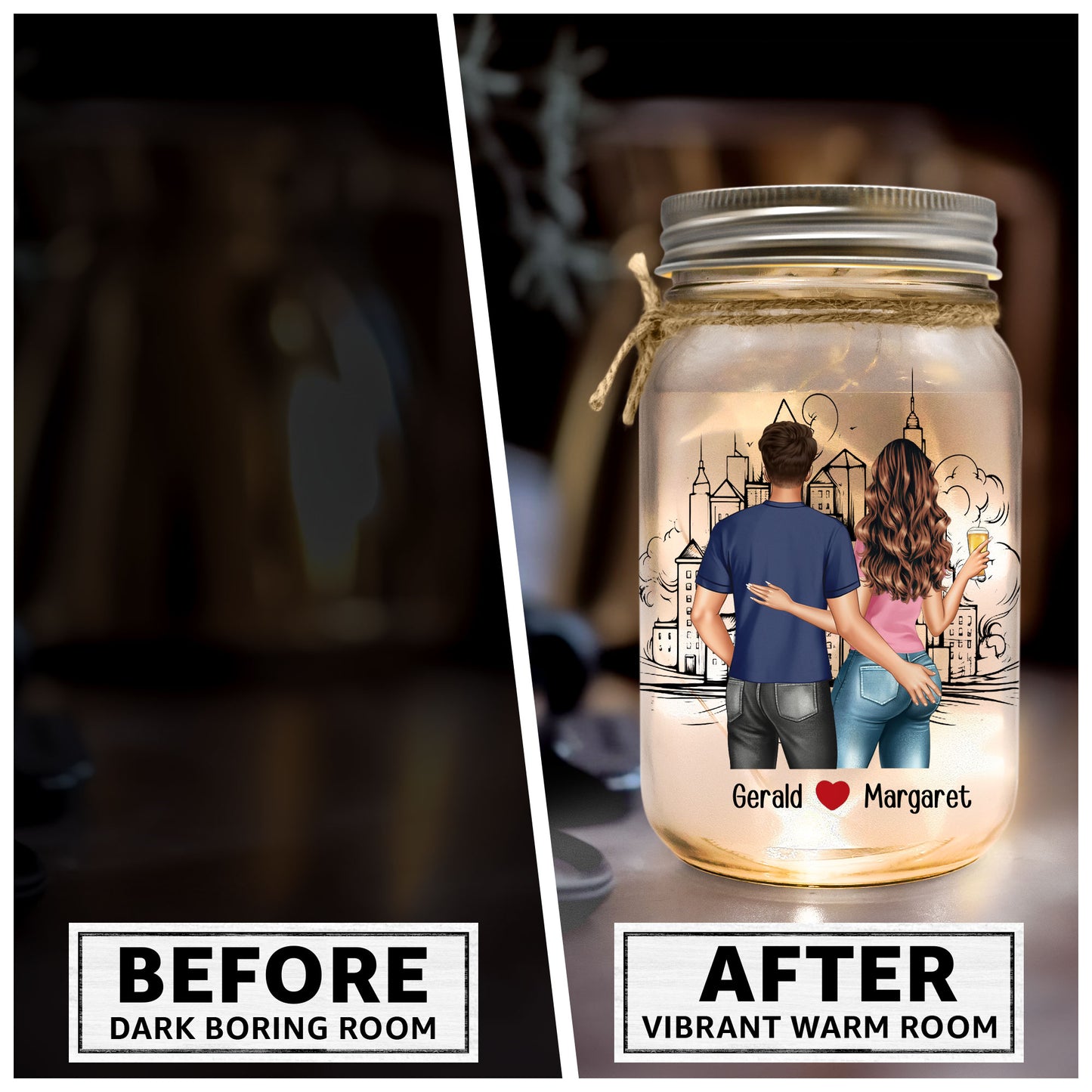 The Beginning Of Forever - Personalized Mason Jar Light