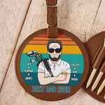 The Best Dad Ever - Personalized Leather Golf Bag Tag