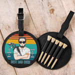 The Best Dad Ever - Personalized Leather Golf Bag Tag
