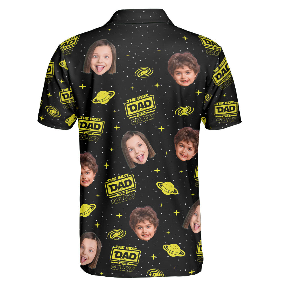 The Best Dad In The Galaxy - Personalized Photo Polo Shirt