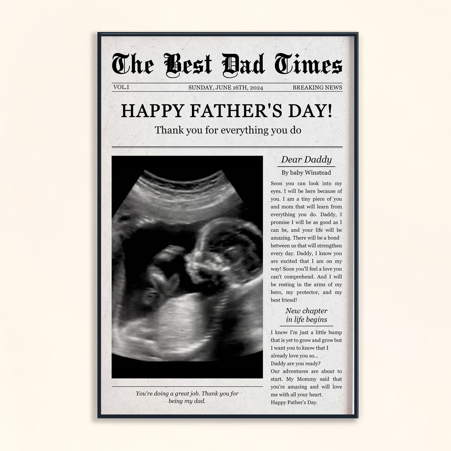 The Best Dad Times Father's Day Gift - Personalized Photo Poster