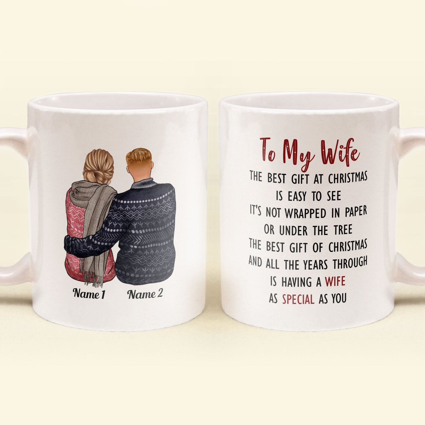 The Best Gift At Christmas Is Easy To See - Personalized Mug - Anniversary Gift For Wife, Wifey