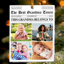 The Best Grandma Times - Personalized Acrylic Photo Ornament