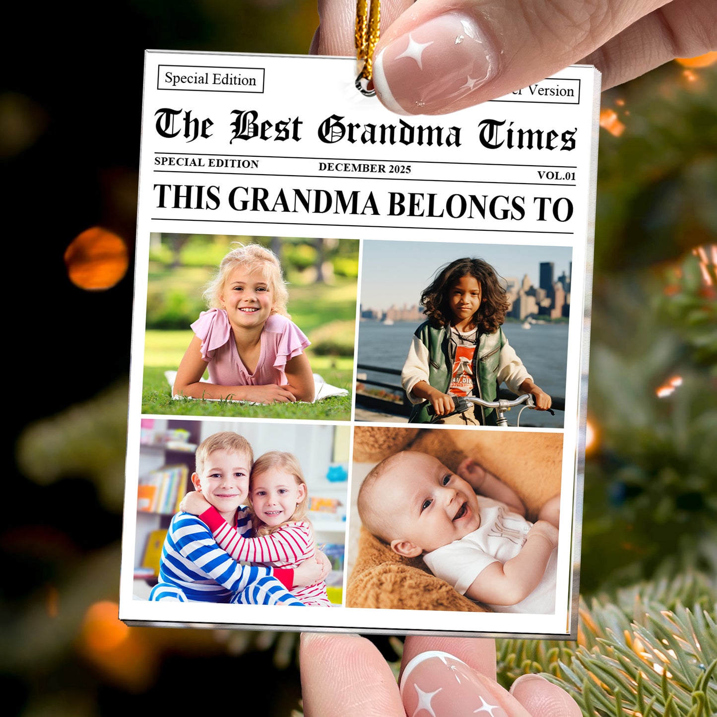 The Best Grandma Times - Personalized Acrylic Photo Ornament
