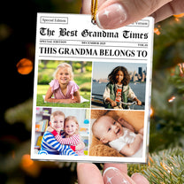 The Best Grandma Times - Personalized Acrylic Photo Ornament