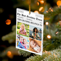 The Best Grandma Times - Personalized Acrylic Photo Ornament