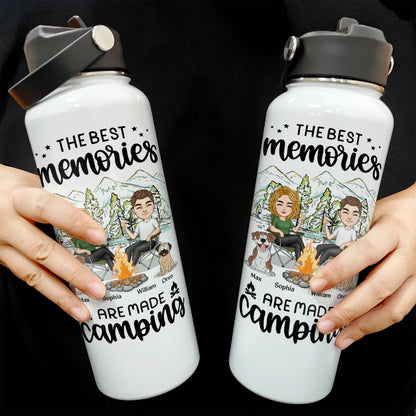 The Best Memories Are Made Camping - Personalized Stainless Steel Water Bottle