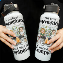 The Best Memories Are Made Camping - Personalized Stainless Steel Water Bottle