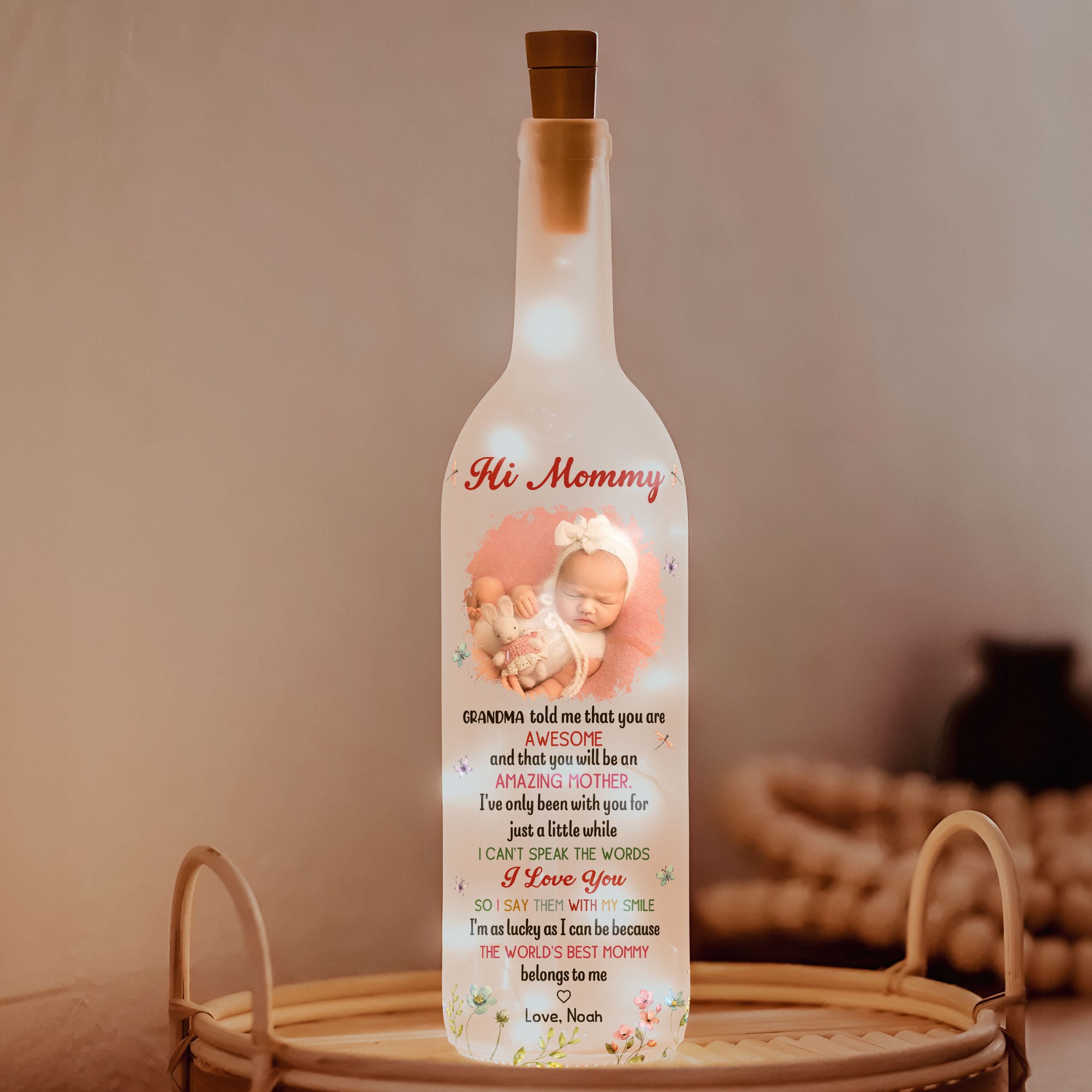 The Best Mommy Belongs To Me First Mom New Mom Gift - Personalized Bottle Lamp