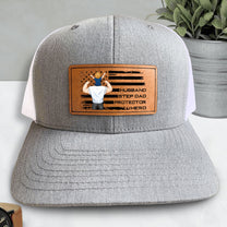 The Best Step Dad Ever - Personalized Leather Patch Hat