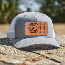 The Best Step Dad Ever - Personalized Leather Patch Hat