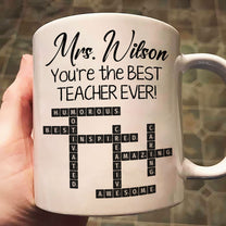 The Best Teacher Scrabble Name Affirmation - Personalized Mug