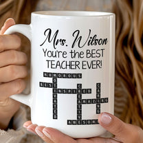 The Best Teacher Scrabble Name Affirmation - Personalized Mug