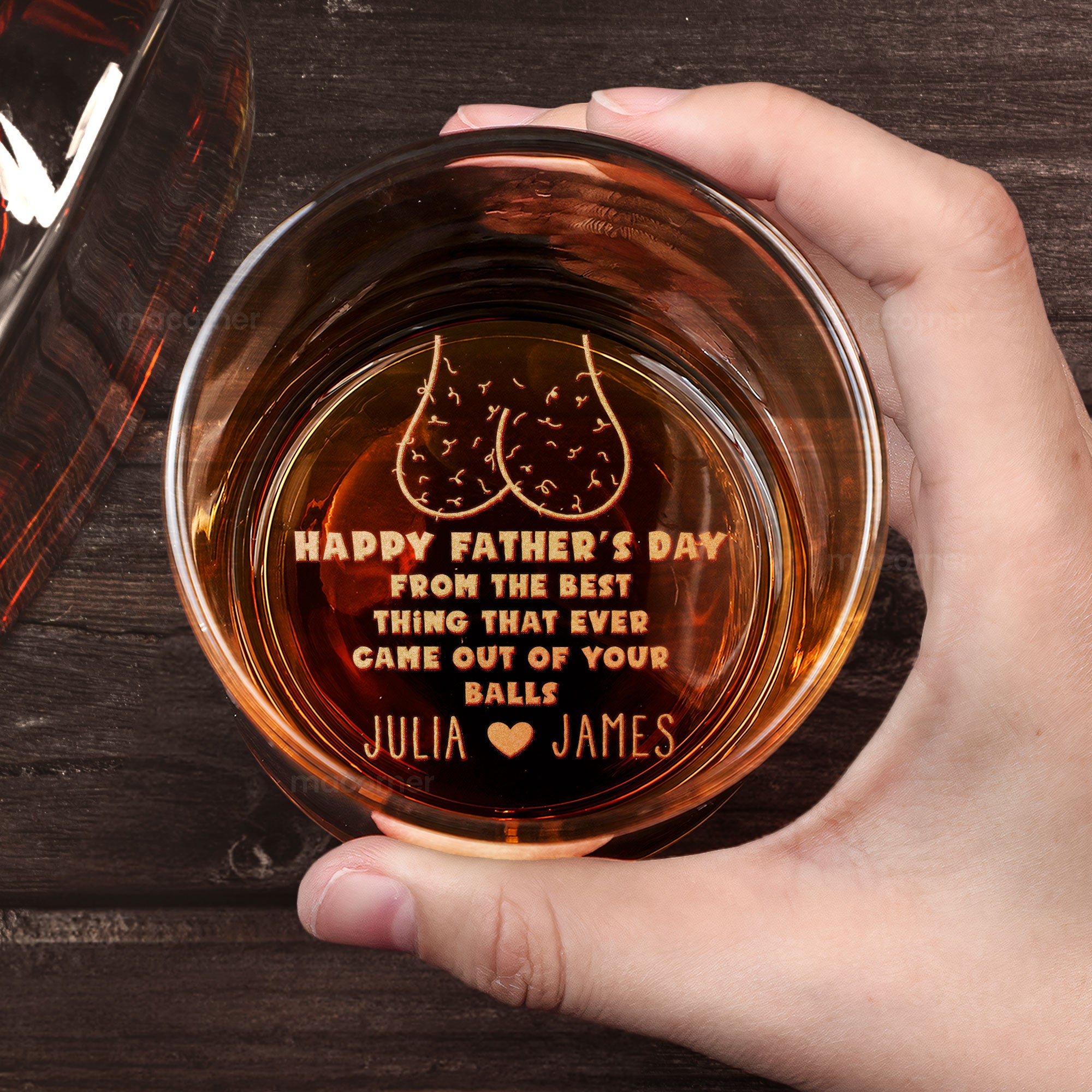 Father's Day Gifts, The Best Thing That Ever Came Out Of Your Balls - Personalized Engraved Whiskey Glass