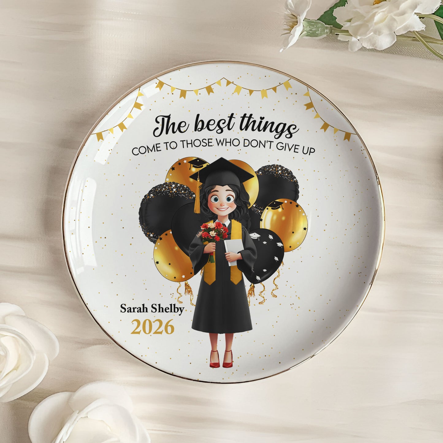 The Best Things Come To Those Who Don't Give Up - Personalized Jewelry Dish
