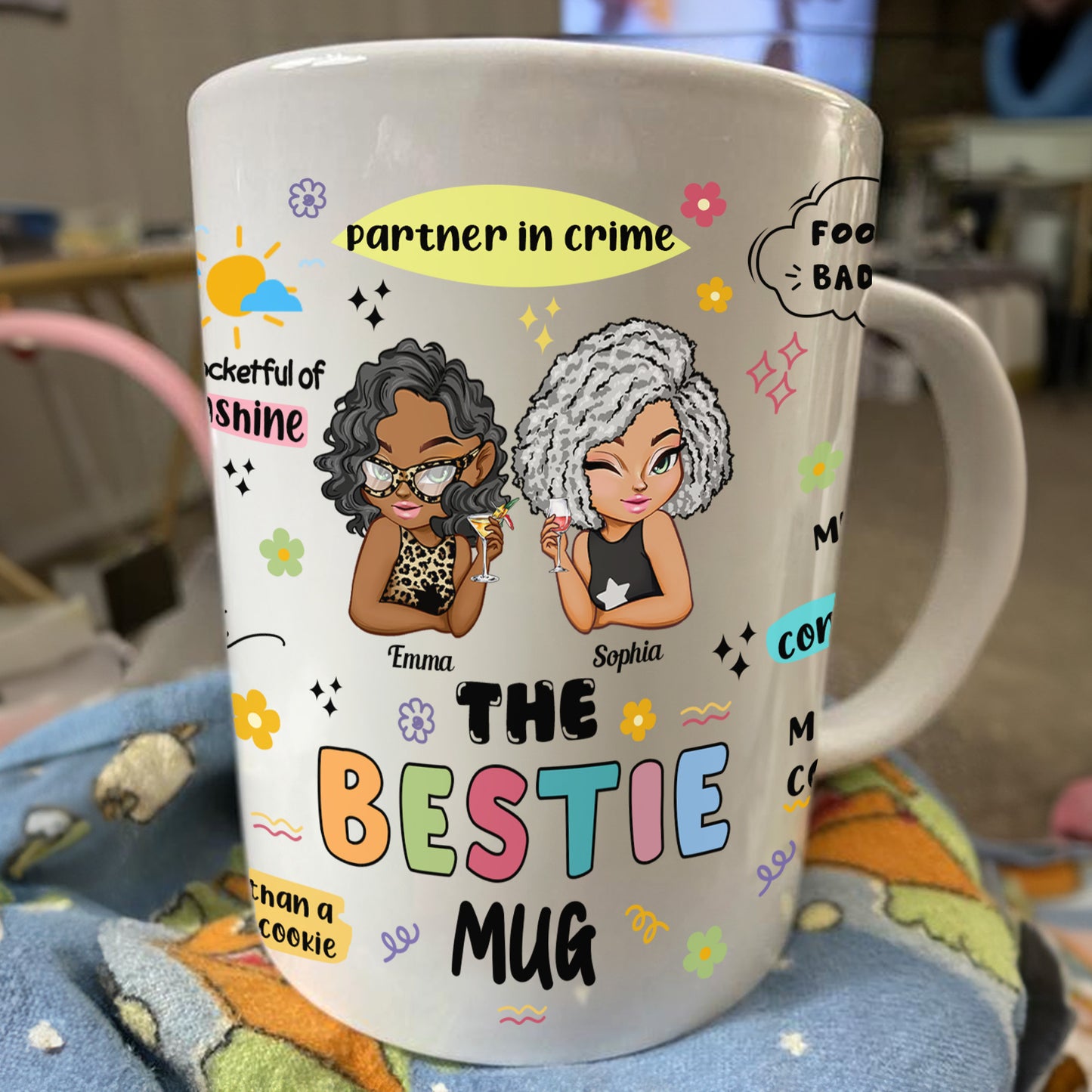 The Bestie Mug - Gifts For Partner In Crime, Soul Sister Or Best Friend - Personalized Mug