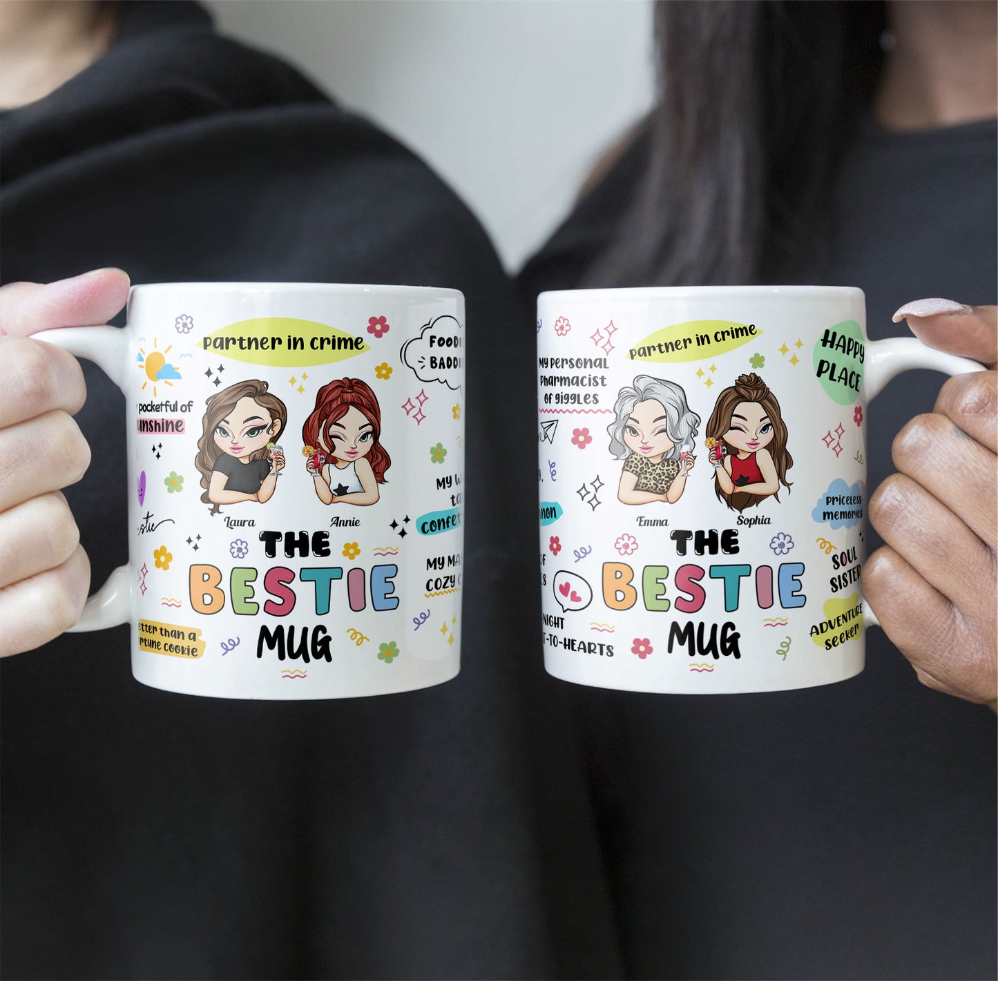 The Bestie Mug - Gifts For Partner In Crime, Soul Sister Or Best Friend - Personalized Mug